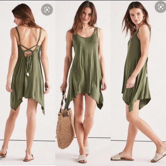Lucky Brand Olive Swing Dress Medium - Picture 1 of 8